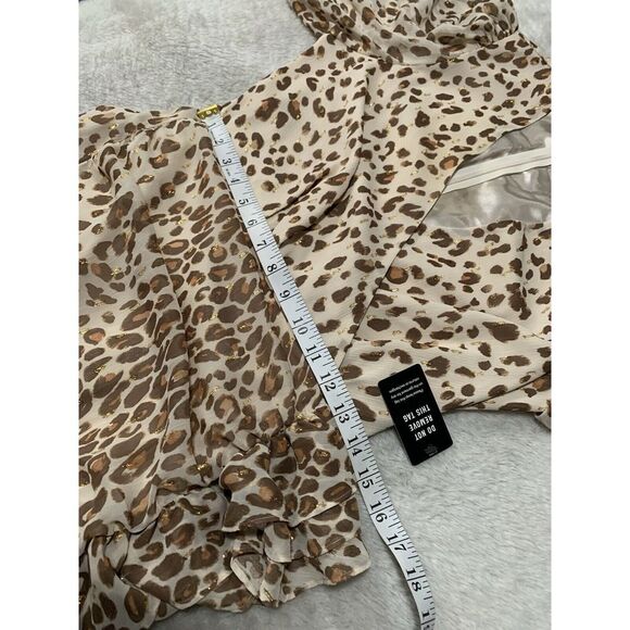 Express Leopard Ruched Ruffle Dress Size Small NWT - Picture 6 of 8